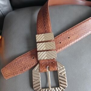 VTG Arrivanto Genuine Snakeskin brown Ladies Belt With Golden buckle/Accents M